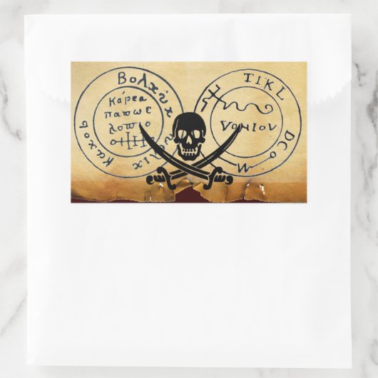 KARTE "ANTIQUE TALISMAN/PIRATES" RECHTECKIGER AUFKLEBER (Tasche)