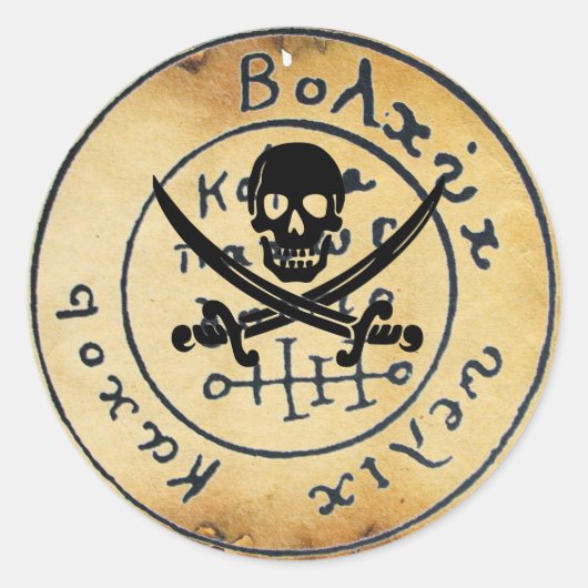 KARTE "ANTIQUE TALISMAN/PIRATES" RUNDER AUFKLEBER (Vorderseite)