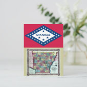 Karte Arkansas und Staatsflagge (Stehend Vorderseite)