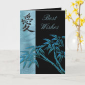 Karte Asiatischer Bambus Beste Wünsche oder Geburt (Gelbe Blume)