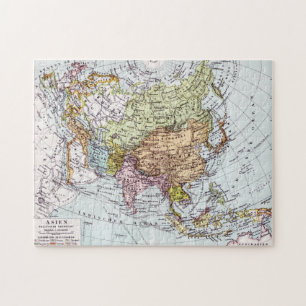 Karte Asiens aus dem 19. Jahrhundert Puzzle