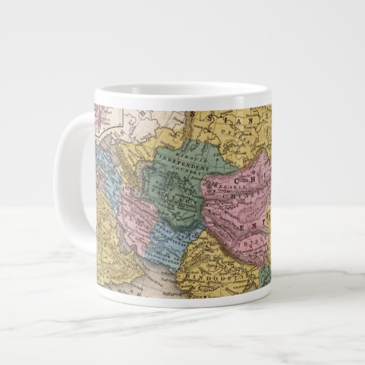 Karte Asiens Jumbo-Tasse (Vorderseite Links)