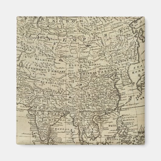 Karte Asiens Magnet (Vorne)