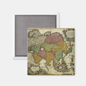 Karte Asiens, Nürnberg, c.1730 Magnet (Vorderseite/Rückseite)