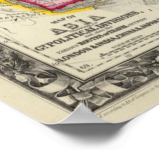 Karte Asiens Poster (Ecke)