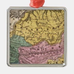 Karte Asiens Silbernes Ornament
