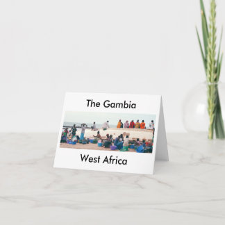 Karte, "auf dem Strand, Gambia, Westafrika " Karte