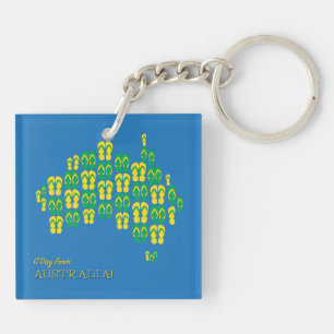 Karte aus Aussie thongs Schlüsselanhänger