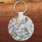 Karte aus dem 16. Jahrhundert mit Südostasien und Schlüsselanhänger (Vorderseite)