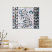 Karte aus dem 17. Jahrhundert Poster (Küche)