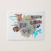 Karte Austins Texas Puzzle (Horizontal)