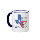 Karte Austins, Texas-Staat mit Stern, Stiefel,