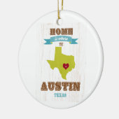 Karte Austins, Texas - Zuhause ist, wo das Herz Keramik Ornament (Links)