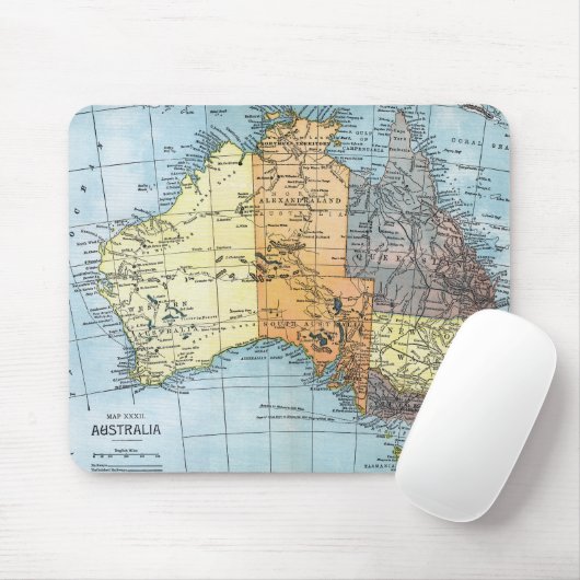 KARTE: AUSTRALIEN, c1890 Mousepad (Mit Mouse)