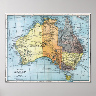 KARTE: AUSTRALIEN, c1890 Poster