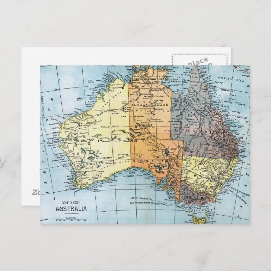 KARTE: AUSTRALIEN, c1890 Postkarte (Vorne/Hinten)