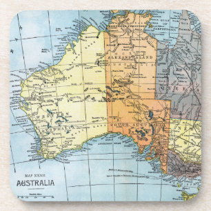 KARTE: AUSTRALIEN, c1890 Untersetzer