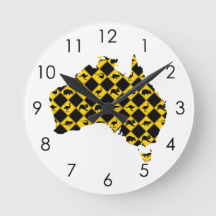 Karte Australiender tierverkehrsschilder Runde Wanduhr