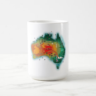 Karte Australiens Kaffeetasse