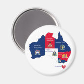 Karte Australiens Magnet (Vorderseite/Rückseite)