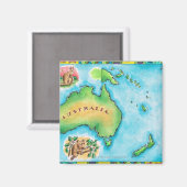 Karte Australiens Magnet (Vorderseite/Rückseite)