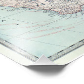 Karte Australiens mit Städten und Straßen 1932 - Fotodruck (Ecke)