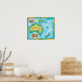 Karte Australiens Poster (Küche)