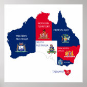 Karte Australiens Poster (Vorne)