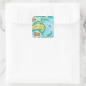 Karte Australiens Quadratischer Aufkleber (Tasche)
