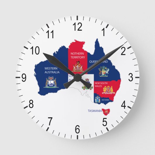 Karte Australiens Runde Wanduhr (Vorderseite)