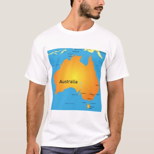 Karte Australiens T-Shirt (Vorderseite)