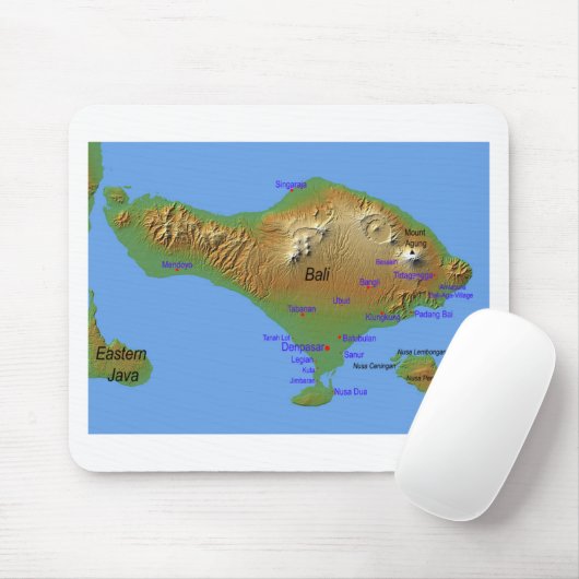 Karte Balis Holliday Mousepad (Mit Mouse)