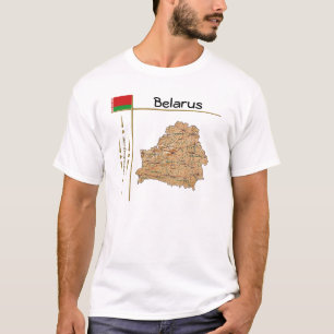 Karte Belarus + Flagge + T - Shirt