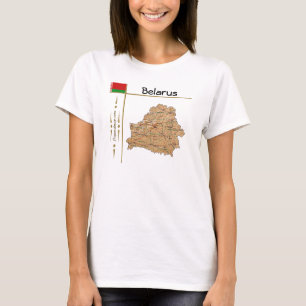 Karte Belarus + Flagge + T - Shirt