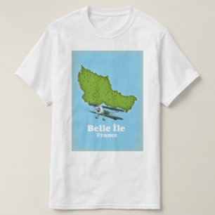 Karte Belle Île France T-Shirt