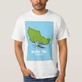 Karte Belle Île France T-Shirt (Vorderseite)