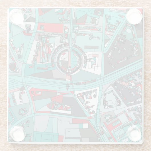 Karte Berlins, Deutschland Glasuntersetzer (Rückseite)