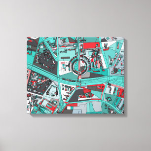 Karte Berlins, Deutschland Leinwanddruck