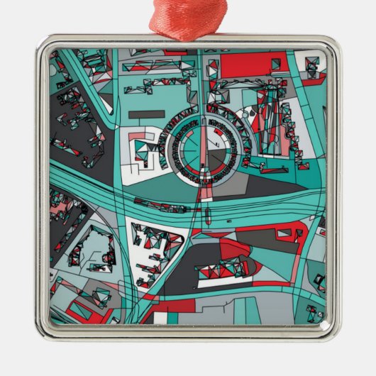 Karte Berlins, Deutschland Ornament Aus Metall (Vorne)