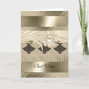 Karte Birthday Light Floral Gold Kunst, Dichtung u