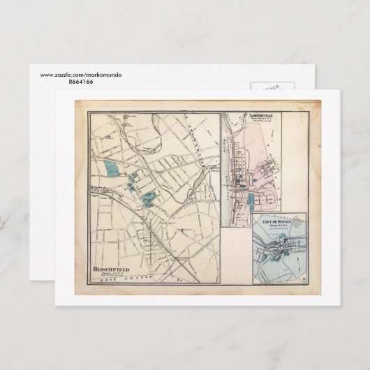 Karte, Bloomfield, New Jersey Vintag Postkarte (Vorne/Hinten)