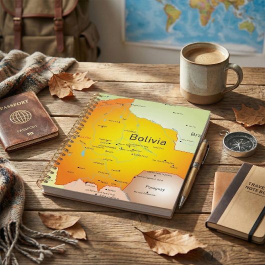 Karte Boliviens mit Städten und Grenzen Planer