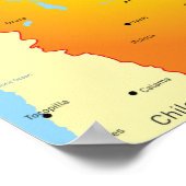 Karte Boliviens mit Städten und Grenzen Poster (Ecke)