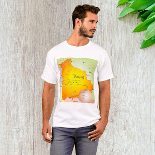 Karte Boliviens mit Städten und Grenzen T-Shirt