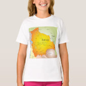 Karte Boliviens mit Städten und Grenzen T-Shirt (Vorderseite)
