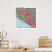 Karte Bosnien und Herzegowina - 1995 Poster (Küche)