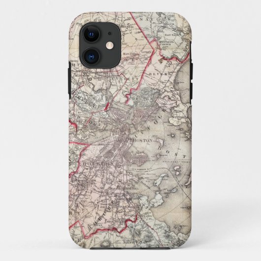 Karte: Boston, 1883 Case-Mate iPhone Hülle (Rückseite)