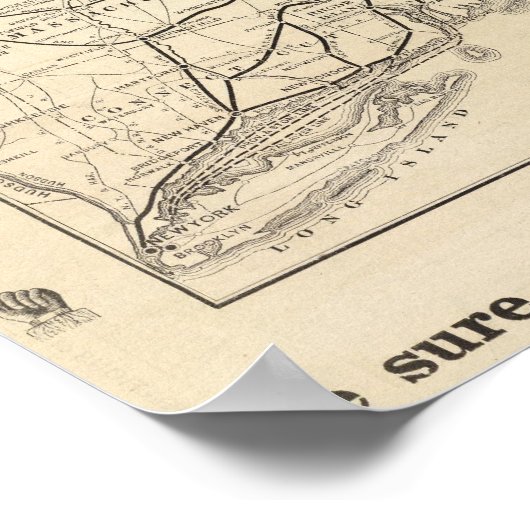 Karte Boston und Mainbahn Poster (Ecke)