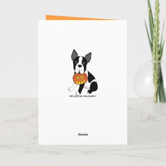 Karte Bostons Terrier Halloween (Rückseite)
