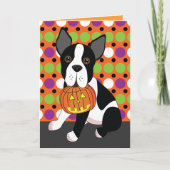 Karte Bostons Terrier Halloween (Vorderseite)